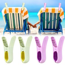 4x Beach Towel Clips Plastic