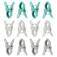 4Pc Beach Towel Clips Plastic