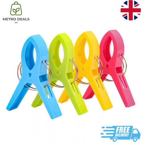 Beach towel clips - 4, plastic