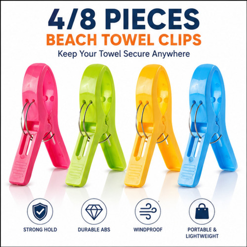 Beach towel clips - beach, plastic