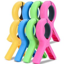 8x Beach Towel Clips Plastic