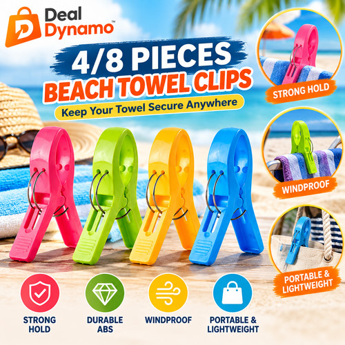 Beach towel clips - clips, plastic
